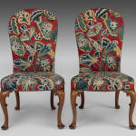 Pair of George I Walnut Side Chairs with original needlework covers