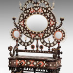 Anglo-Indian Ivory Mounted and Incised Lacquer Dressing Mirror