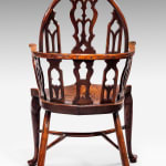 Pair of George II Yew, Elm and Ash Gothic Windsor Armchairs Thames Valley