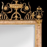 A Pair of Spanish Neoclassical Gilt-Gesso and Pink Marble Bilbao Wall Mirrors
