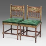 Pair of Regency Rosewood and 'Buhl' Marquetry Antiquarian Side Chairs