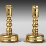 Coulborn Antique Pair 17th Century Brass Candlesticks