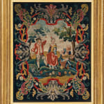 Needlework Picture - Minstrel Playing to a Dancing Couple