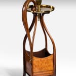 Mahogany and Satinwood Candle Box with Gilt Brass Candle Nozzle and Drip