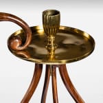 Mahogany and Satinwood Candle Box with Gilt Brass Candle Nozzle and Drip