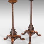 The Harewood House Chinese Export Carved Padouk Torchères