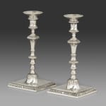 Coulborn antiques Pair 18th Century Chinese Export Paktong Candlesticks