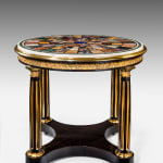 Coulborn antique George IV Gilt-bronze Mounted Ebony Centre Table with original Roman specimen marble top Morel & Hughes