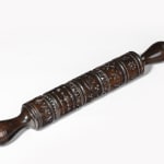 Coulborn antique 19th century Welsh Carved Stained Sycamore Rolling Pin