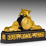 Coulborn antique ormolu and black marble mantel clock Benjamin Vulliamy