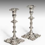 Coulborn antique Pair of 18th Century Paktong Candlesticks CHINESE EXPORT