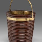 George III Irish Ribbed Mahogany Peat Bucket
