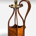 Mahogany and Satinwood Candle Box with Gilt Brass Candle Nozzle and Drip