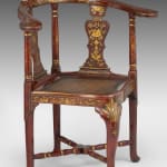 Chinese Export Red Lacquer Armchair