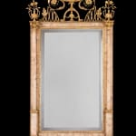 A Pair of Spanish Neoclassical Gilt-Gesso and Pink Marble Bilbao Wall Mirrors