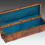 Coulborn Antiques 19th Century Carved Fruitwood Glove Box in the form of a Travelling Trunk