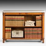 antique Coulborn George IV bird's eye maple open bookcase