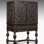 Pair Carved Ebony Cabinet on stand COROMANDEL COAST OR BATAVIA