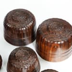 Coulborn antique 17th century Engine Turned Lignum Vitae Standing Cup and Cover and 12 dipping cups