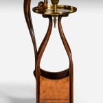 Mahogany and Satinwood Candle Box with Gilt Brass Candle Nozzle and Drip