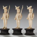 Coulborn antique 18th century Anglo-Indian 18th Century Carved Ivory 32 Piece Chess Set
