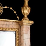 A Pair of Spanish Neoclassical Gilt-Gesso and Pink Marble Bilbao Wall Mirrors