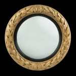 antique Coulborn Regency carved giltwood convex mirror laurel