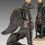 Pair of Louis XVI Three Branch Griffin Candlesticks after François Rémond, 1747-1812