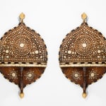 Pair of Ebony and Bone-Inlaid Rosewood Turban Stands