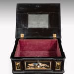 Coulborn antique Ebony Casket Mounted with Florentine Pietra Dura Panels and Specimen Marbles
