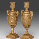 Pair of Anglo-Indian Filigree Parcel Gilt Cassolettes after the model by Matthew Boulton