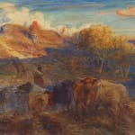 Joseph Denovan Adam RSA RSW, Evening, Strathspey (or The Glory of the Dying Day), c.1891