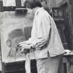Oscar Marzaroli, Joan Eardley painting in her Townhead studio (C), 1962