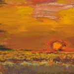 John Houston OBE RSA, Autumn sunset, near Elie, 1975-1976