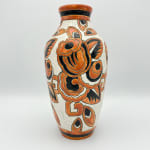 Charles Catteau, Untitled, (vase of baluster form with a decoration of polychrome stylized flowers on cracked white bottom, for Boch...