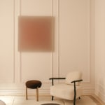 Gwen Hardie, 11.19.21, pale pink on raw umber, 2021