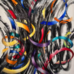 Daniel Anderson, 2D/3D COLOR BANDS II [red/yellow], 2025