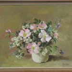 Anne Cotterill, Cream Roses in a Green Glass Jar