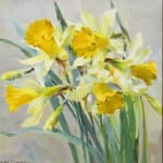 Anne Cotterill, Cream Roses in a Green Glass Jar