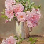 Anne Cotterill, Cream Roses in a Green Glass Jar