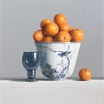 Tony de Wolf, Plums in Blue Bowl