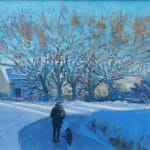 Mike Healey, Sunlit Road, Bend in Snow