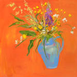 Judith Bridgland, Wildflowers in Blue Vase