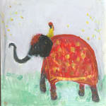 Ann Shrager NEAC, Elephant with Red Jhul