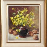 Anne Cotterill, Cream Roses in a Green Glass Jar