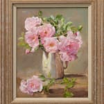 Anne Cotterill, Cream Roses in a Green Glass Jar