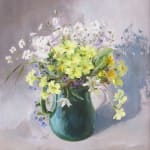 Anne Cotterill, Anemones in Pewter Vessel