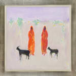 Ann Shrager NEAC, Two Ladies in Orange with Goats