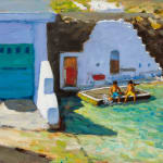 Andrew Macara RBA NEAC, Fishermen's Huts, Milos, Greek Islands