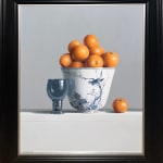 Tony de Wolf, Plums in Blue Bowl